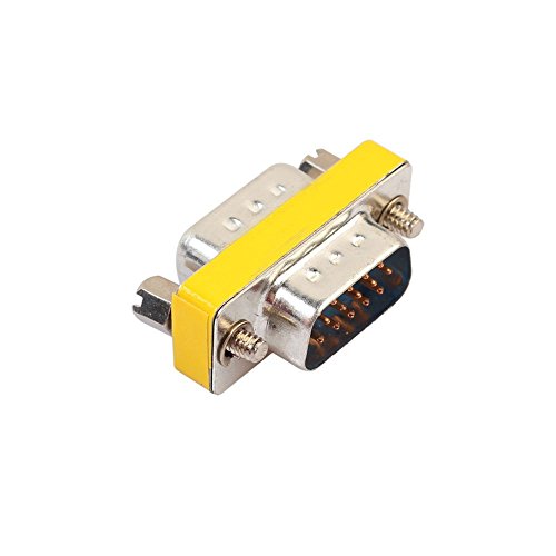 SODIAL DB15 Mini Adaptador Cambiador de genero RS232 Com D-Sub a Macho Conector Hembra VGA 15 15 Pines