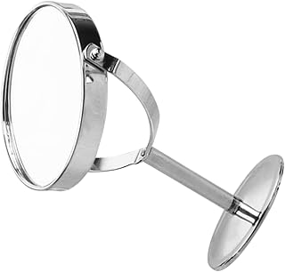 Elegante espejo de maquillaje plateado de 4 p...