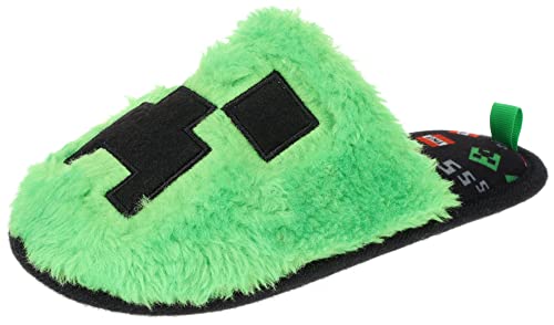 Minecraft Men's/Women's Unisex Slipper Novelty Plush Scuff Creeper Green Men's Women's 11-12 9-10