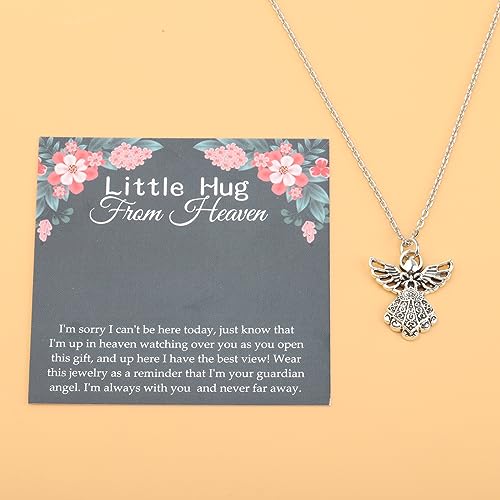 BLEOUK Hug From Heaven Necklaces Gift Birthday Christmas Wedding Keepsake Letter From Heaven Sympathy Condolence Gift3