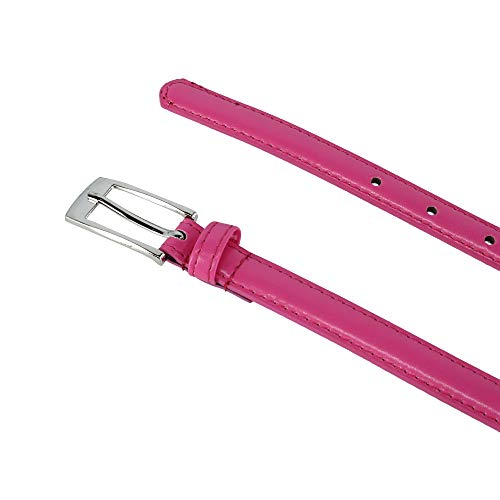 CTM Women's Skinny 3/4 Inch Leather Dress Belt2