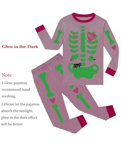 Little Girls Pajamas Cotton Long Sleeve Pjs Set Kids Dinosaur Pajama Baby 2 Pieces Sleepwear Toddler Heart Clothes 2-7T2