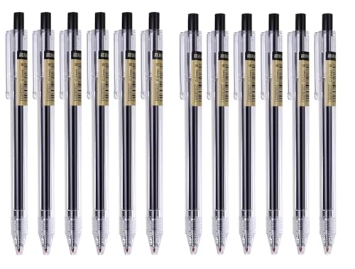 Bolígrafos Retráctiles de Gel M&G AGP87902, Punta 0.5mm, 12 Unidades, Tinta Negra