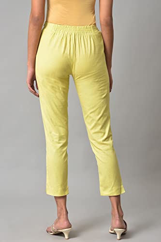 Image of W for Woman Women's Slim Fit Mid Rise Strechable Slim Pants | Trousers
