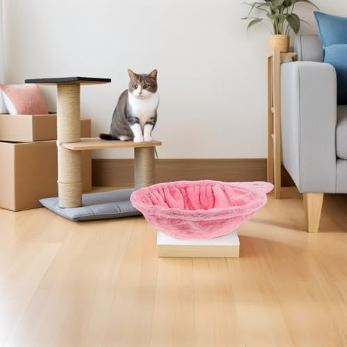 Hamac pour chat en peluche rose Abaodam pour arbre à chat - 7