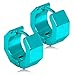 Produktbild 1 Paar Eckige Creolen Edelstahl Klappcreolen Ohrstecker Ohrringe Huggie Blau Hellblau Ø13,5mm