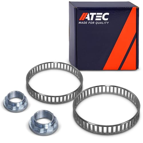 ATEC Germany 2x bague de capteur ABS essieu arrière, 2x Écrou, fusée d'essieu