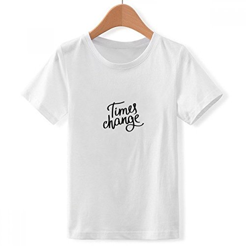 T-Shirt Blanc pour Les Garcon DIYthinker XL avec Citation Les Temps changent