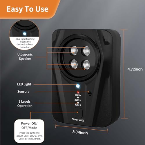 Bubbacare Antibell, Antibell Ultraschall Gerät, 3 Stufen Automatisch Antibell für Hunde mit 33ft, Wiederaufladbares & Wasserdichtes Anti Bell Gerät Hunde, für Große KleineHunde Innen Außenbereich