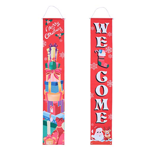 1 Par Dísticos De Natal Banner De Boas-vindas De Natal De Porta De Natal Sinal De Boas Vindas Natal