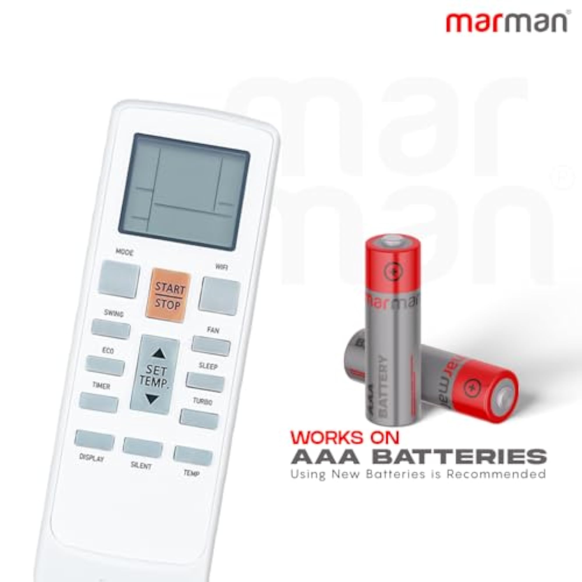 Compatible with MarQ AC Remote Control 290 for Split & Window ACs
