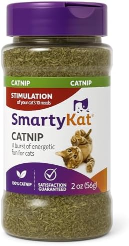 SmartyKat Natural Catnip Canister, 100% Natural Cat Nip for Cats,...