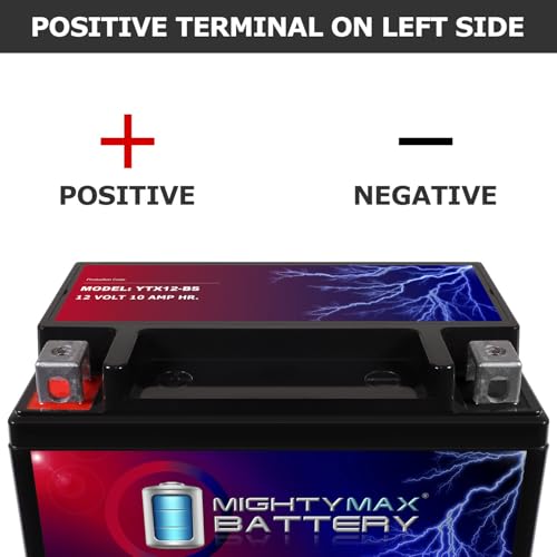 Image of Mighty Max Battery YTX12-BS -12 Volt 10 AH, 180 CCA, Rechargeable Maintenance Free SLA AGM Motorcycle Battery