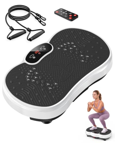 Vibration Plate Exercise Machine, Whole Body Shake Plate Vibrating Platform with Resistance Bands Slot, 300 Lbs Capacity, 120-Speed, 9 Workout Modes for Home Fitness, Relaxation - image 1