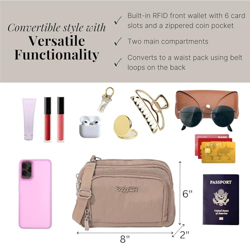 Image of Baggallini Triple Zip with Front Wallet /Trifecta RFID Wallet Crossbody
