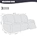 KinCam Recliner Covers, Stretch Reclining Chair Covers, Recliner Sofa Slipcovers Stripe Jacquard Recliner Couch Covers Furniture Protector Covers for Pet Kid (3 Seater, Charcoal Gray)