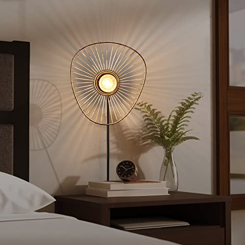 Lustorm 1 Industrial Brass Plug In Wall Lamp Metal Wire Curved Sconce Bronze Modern Design Wall Light With Cord On/Off Switch With E26 Base For Living Room Bedroom Decoration-With No Bulb #TOP5