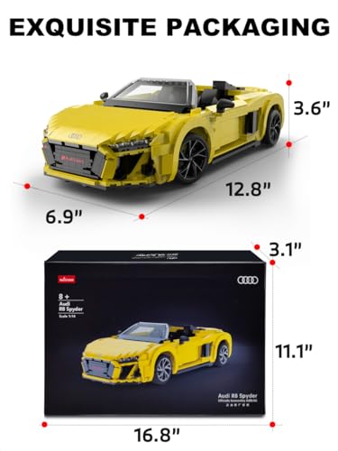 RASTAR Kit de Bloques para Audi R8 Spyder 1:14 miniatura 3