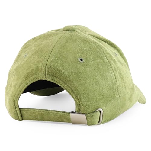 Image of Trendy Apparel Shop Plain Faux Suede Leather Adjustable Structured Baseball Cap