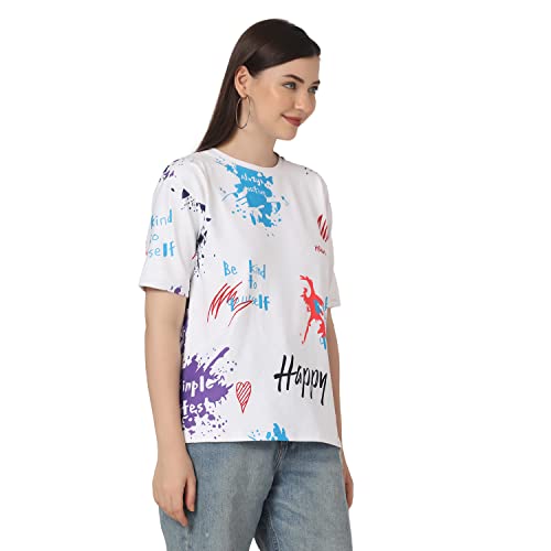 Image of Leriya Fashion Women's Casual Top Shirts Print T-Shirts Basic Summer Women Tops