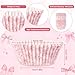 400 Pcs Pink Bow Cupcake Liners Coquette Bow Floral Cupcake Wrappers Baking Cups Baking Standard Liners Holders for Baby Shower Wedding Bachelorette Bridal Showers Birthday Party Decoration
