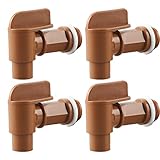 4Pcs 3/4” Drum Faucet PE Plastic Male Barrel Faucet for 5, 6 Gallon Plastic or Steel Drums Water Jugs Brown Replacement Drum Tap by GWENBHMTOOL