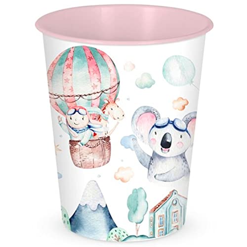 Acan Tradineur - Papelera de plástico Decorada Infantil, Cubo de Basura cilíndrico para Estudio, Dormitorio de niños (Modelo Volar, 25,5 x 21,5 cm, 6 litros) Cover