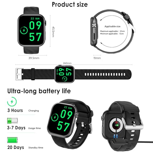 Lgnitek Smart watch for Men Women with Blood Pressure/ECG/BMI/HRV, 1.97" AMOLED Health Smart Watch with Bluetooth Calling Function, 24H Heart Rate/Sleep/SPO2 Monitor, Smartwatch for iOS Android - Image 7