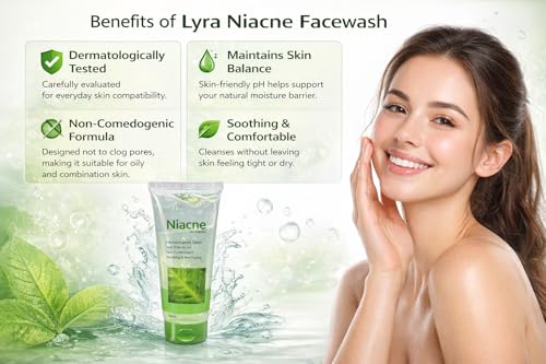 Image of Niacne Face Wash | Gentle Daily Cleanser for Oily & Acne-Prone Skin | Dermatologically Tested | Non-Comedogenic | Skin-Friendly pH | Soothing & Non-Drying Formula-(75ml)