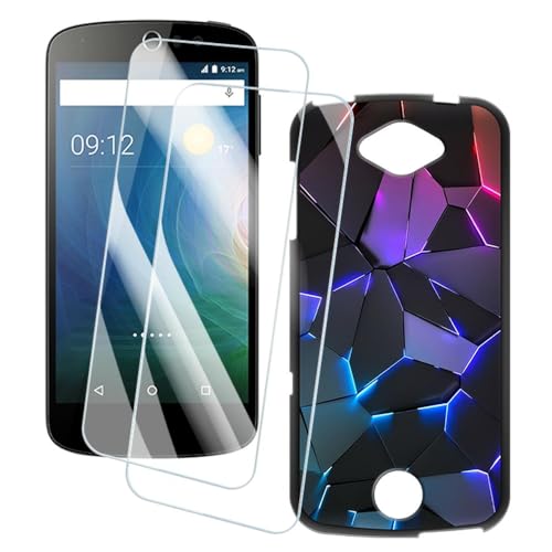 OAGELIM 2er Pack Bildschirm Schutzfolie + Hülle Kompatibel mit Acer Liquid Z530 (5 Zoll) Künstlerisch Bedruckte Hülle & Gehärtetes Glas Kratzfest (Spalte)