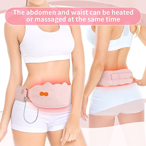 Ftoyin Portable Heating Pad Simultaneous Front And Rear Belly Warmer With 5 Massage Modes, Period Heating Pads For Girl Women Back Pain Relief (Pink) #TOP5
