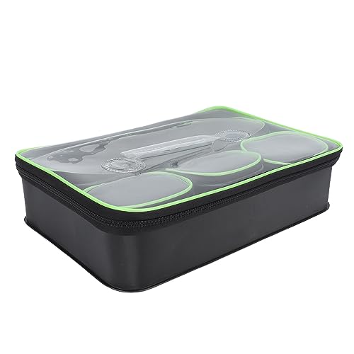 Waterproof Fishing Tackle Box, Large Capacity Lightweight Thickened EVA Tackle Storage for Anglers Travel Hiking Outdoor Adventures