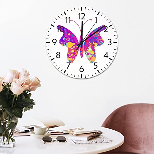 Horloge murale sans cadre en PVC résistant et silencieuse pour école