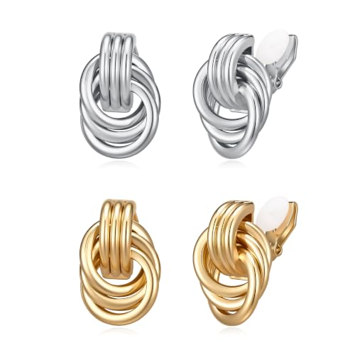 Boucles d'oreilles à clip en forme de nœud cadeau femme idéal