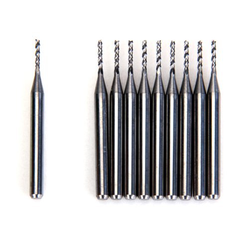 10 Frese PCB In Metallo Duro Da 1,2 Mm – Per CNC, Taglio Circuiti Stampati, Legno, Plastica, Gambo 3,173 Mm, Lunghezza Totale 38 Mm