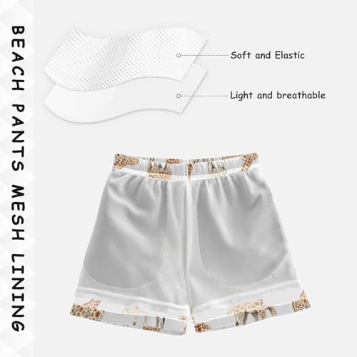 Pigsaly Boys' Swim Board Shorts Watercolor Giraffes Boy's Swim Trunks Kids Swimwear XS Multicolor4