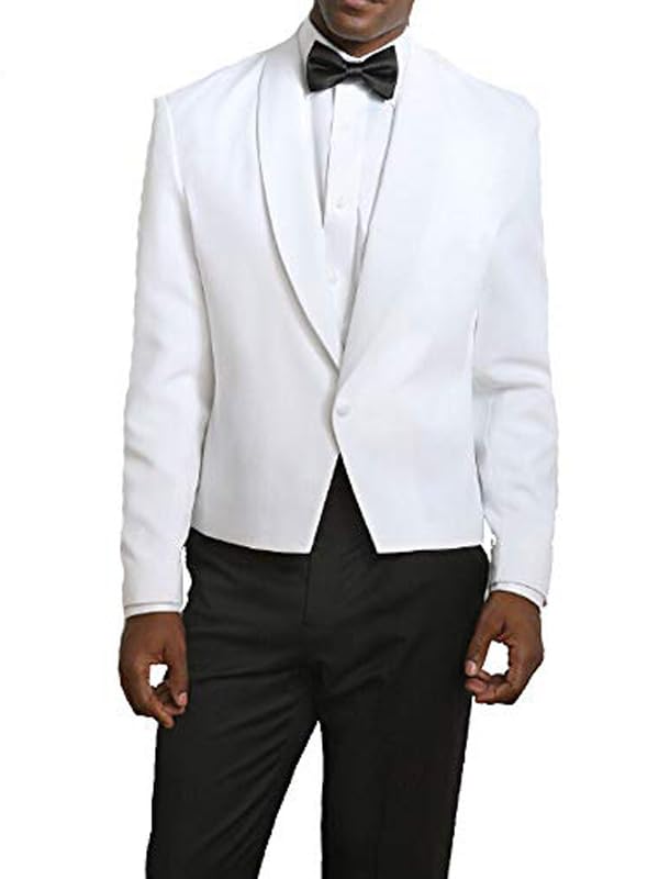 Men's One Button Shawl White Eton Tuxedo Jacket