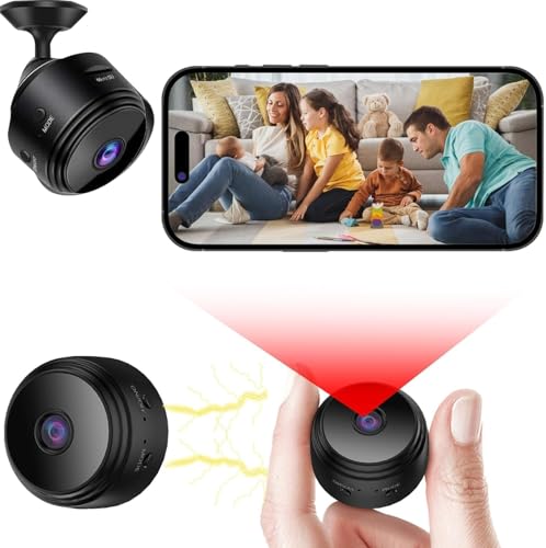 Genérico Mini Cámara 1080P HD, inalámbrica WiFi Interior/Exterior, Camaras Espias de Visión Nocturna, Detección de Movimiento Micro Cámara para el Hogar, Mascotas Vigilancia
