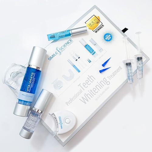 Smile Science Professional Teeth Whitening Kit for Sensitive Teeth | Enamel Safe LED Light Activated, Zero Pain, Award-Winning Complete System - Vegan Whitening Gel with Aftercare - Dentist Formulated