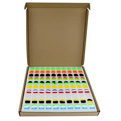 Glass Concentrate Containers 6Ml With Silicone Lids Non Stick Glass Wax Container For Oil, Lip Balm,Cosmetic, Lotion, Cream, Eye Shadow, （Color Mixing) (100Pcs) #TOP1