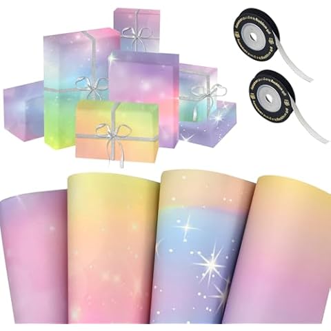 KARBAG Rainbow Gradient Gift Wrapping Paper Set Cover