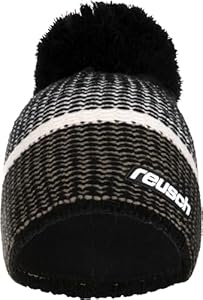 Reusch Noah Beanie angenehm warme und Winddichte Unisex Strickmütze Wintermütze Skimütze Herren Damen mit Bommel für Sport und Freizeit mit hohem