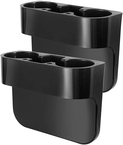 Heart Horse Portavasos portátil multifunción para asiento de vehículo, caja de soporte para bebidas, organizador interior de coche, 2 uds. (negro)