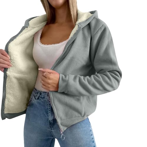 Veste à capuche pour femmes amropi doublée polaire chaude veste d'hiver zippée