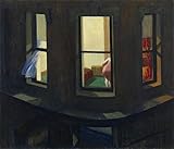 Fabriquée en France French Unicorn Poster Affiche Night Window Tableau Peinture Edward Hopper Style Américain