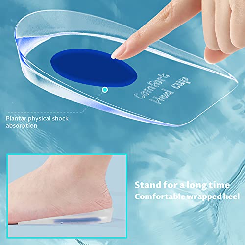 Silicone Gel Heel Cups For Heel Pain Shoe Inserts Heel Protectors For Plantar Fasciitis Foot Pads For Bone Spurs Heel Cushion Heel Lifts For Achilles Tendonitis (Large-6 Packs) #TOP4