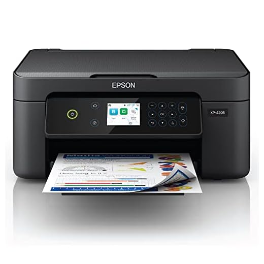 Epson Expression Home XP-4205 All-in-One Wireless Color Inkjet Printer, Black - Print Copy Scan - 2.4" Color LCD, 10.0 ppm, 5760 x 1440 dpi, Auto 2-Sided Printing, Voice Activated
