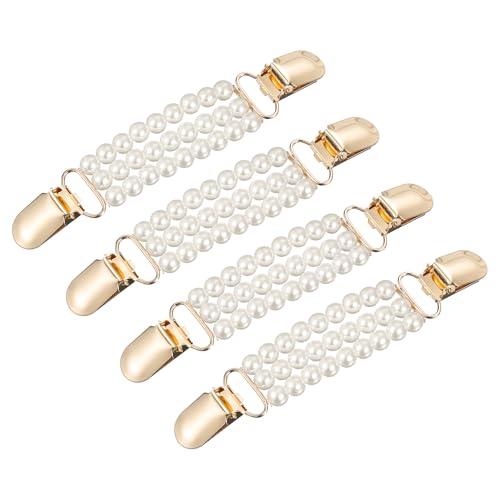Pinces à col pour pull et cardigan avec perles fausses et fermeture à clip au dos