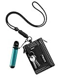 VULKIT Lanyard with Card Holder RFID Card Wallet for Men & Women Men's Wallets with Zip Coin Pocket Minimalist Nylon Travel Wallet with Key Ring Money Wallets for Cash, Black