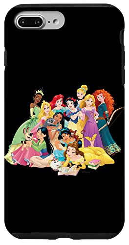 Coque iPhone 8 Plus Disney Princess photo de groupe noire